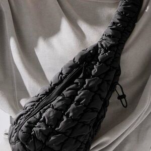 Stylish Black Quilted Women's Sling Bag